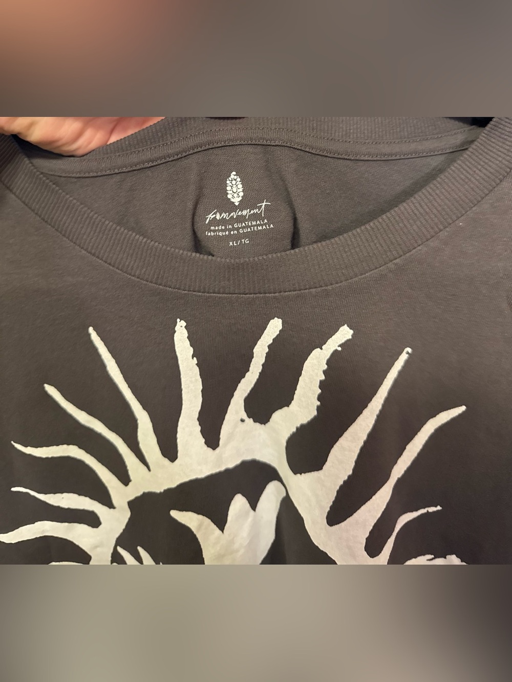 NWOT Free People FP Movement Tackle Graphic Tee - washed black grey combo - XL - Picture 10 of 10
